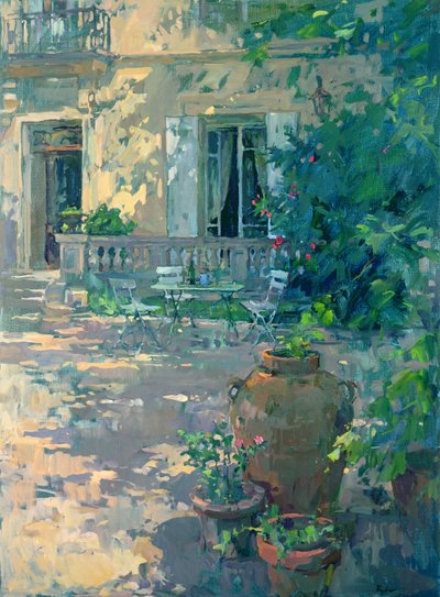 Terrace with Urns by Susan Ryder